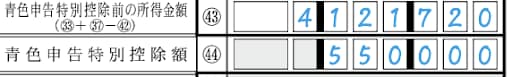 青色申告特別控除額の書き方