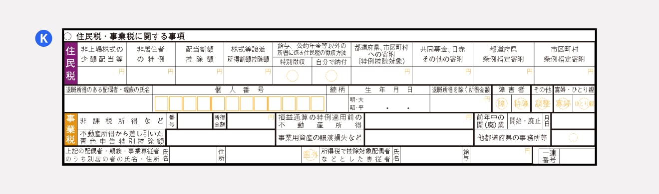 住民税・事業税に関する事項