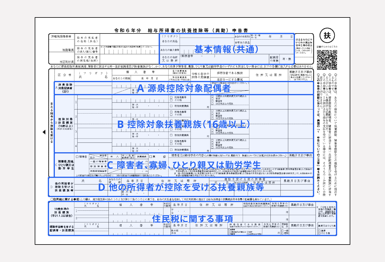 給与所得者の扶養控除等（異動）申告書の書き方