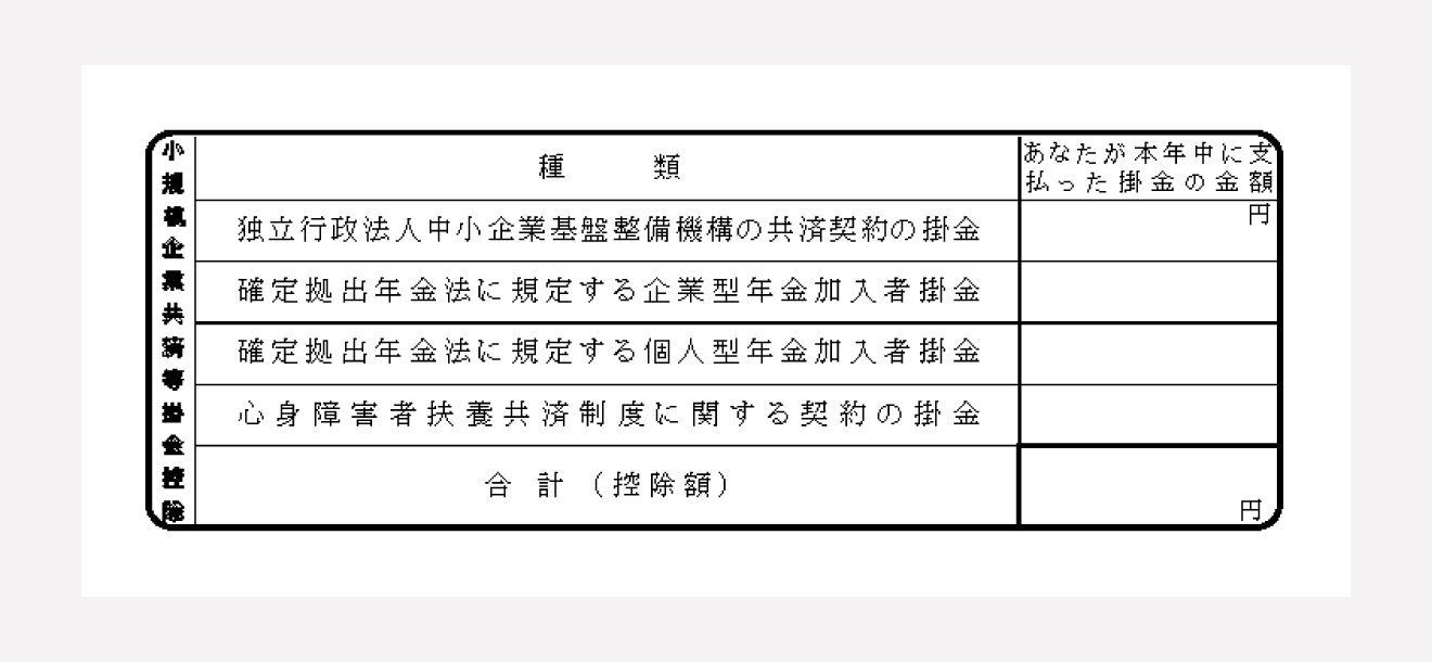 小規模企業共済等掛金控除