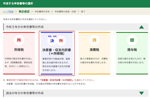 申告書の作成手順