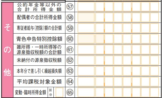 その他の欄の記入方法