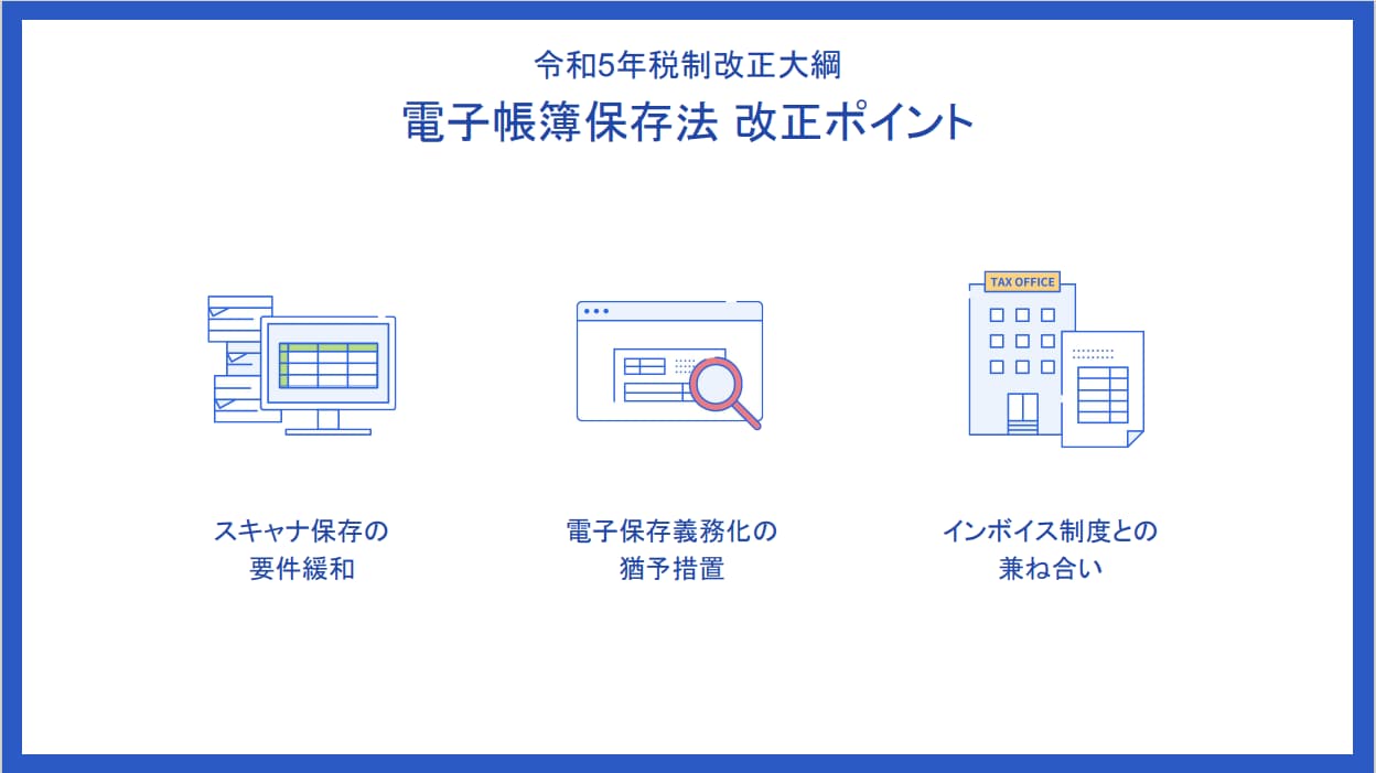 令和５年税制改正大網 電子帳簿保存法改正ポイント